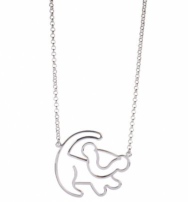 Platinum Plated Simba Outline Lion King Necklace from Disney Couture Platinum Plated Simba Outline Lion King Necklace from Disney Couture