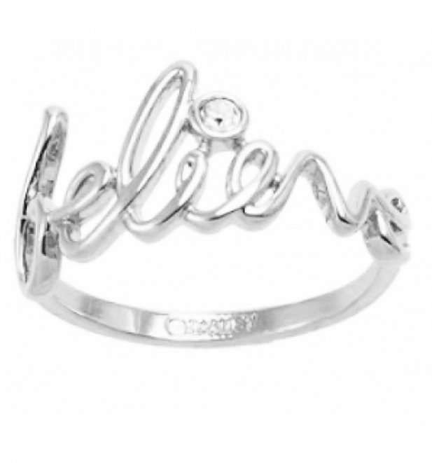 White Gold Plated Believe Ring from Disney Couture White Gold Plated Believe Ring from Disney Couture
