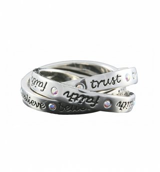 Platinum Plated Three Piece Tinker Bell Interlocking Rings from Disney Couture Platinum Plated Three Piece Tinker Bell Interlocking Rings from Disney Couture
