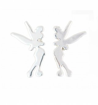 Platinum Plated Tinker Bell Silhouette Stud Earrings from Disney Couture Platinum Plated Tinker Bell Silhouette Stud Earrings from Disney Couture