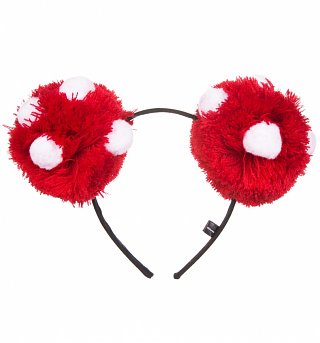 Red And White Bobble Disney Minnie Mouse Ears Headband Red And White Bobble Disney Minnie Mouse Ears Headband