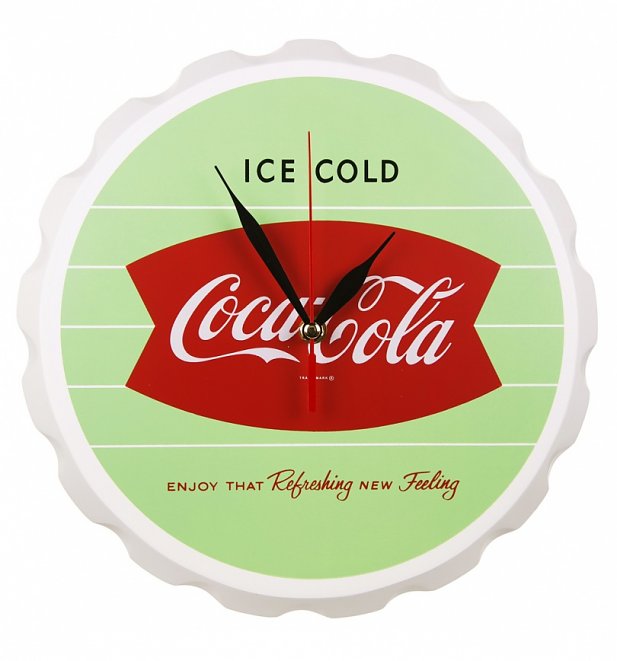 Retro Coca-Cola Wooden Fishtail Design Bottle Cap Wall Clock Retro Coca-Cola Wooden Fishtail Design Bottle Cap Wall Clock
