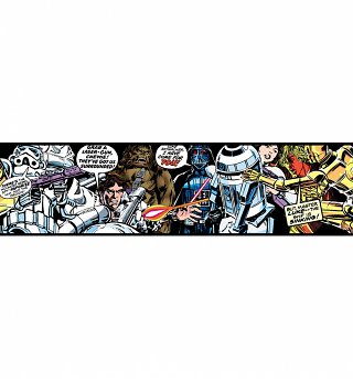 Star Wars Cartoon Wallpaper Border 15.6cm x 5m from Graham & Brown Star Wars Cartoon Wallpaper Border 15.6cm x 5m from Graham & Brown