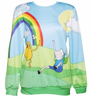 Unisex Adventure Time Scene Sweater from Mr Gugu & Miss Go Unisex Adventure Time Scene Sweater from Mr Gugu & Miss Go