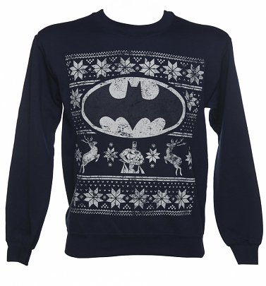 Unisex Navy DC Comics Batman Fair Isle Christmas Sweater Unisex Navy DC Comics Batman Fair Isle Christmas Sweater