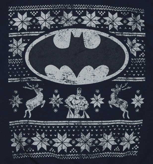 Unisex Navy DC Comics Batman Fair Isle Christmas Sweater Unisex Navy DC Comics Batman Fair Isle Christmas Sweater