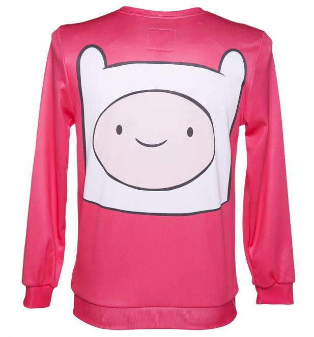 Unisex Pink Finn Face Adventure Time Sweater from Mr Gugu & Miss Go Unisex Pink Finn Face Adventure Time Sweater from Mr Gugu & Miss Go