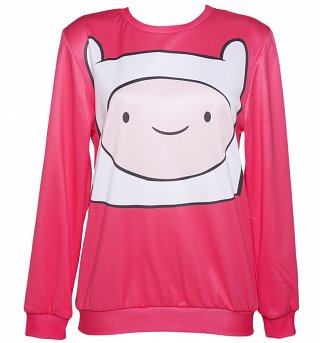 Unisex Pink Finn Face Adventure Time Sweater from Mr Gugu & Miss Go Unisex Pink Finn Face Adventure Time Sweater from Mr Gugu & Miss Go