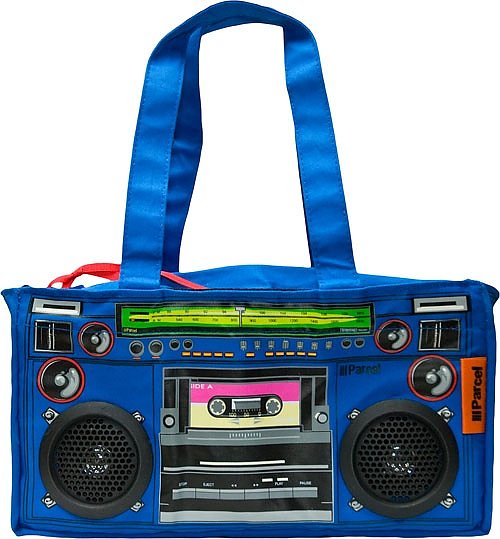 Mini Boom Box Bag With Speakers in Electric Blue from Loop NYC