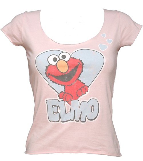 Elmo Ladies Scoop Neck TShirt from Famous Forever