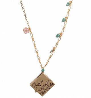 Gold Plated Pixie Hollow Map Necklace from Disney Couture Gold Plated Pixie Hollow Map Necklace from Disney Couture